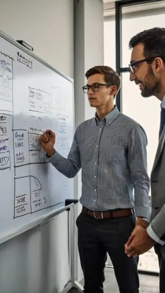 Leader guiding a team through digital transformation chang