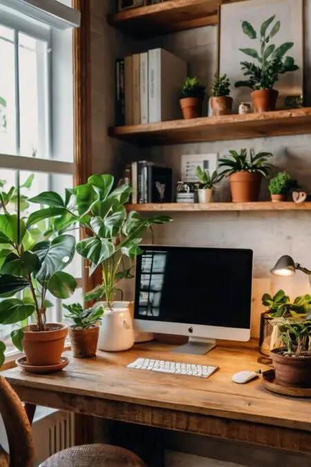 10 Cozy Home Office Ideas to Boost Productivity and Creativity To further enhance the ambience of cozy your home office, consider incorporating warm lighting into your design scheme. Soft, diffused lighting can create a welcoming and relaxed atmosphere that is perfect for focusing on work tasks.