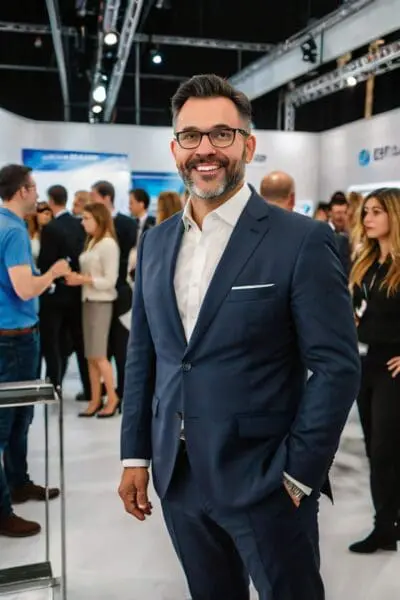 5 Networking Strategies to Unlock Career Opportunities Person smiling at a networking event, demonstrating effective networking strategies for career growth