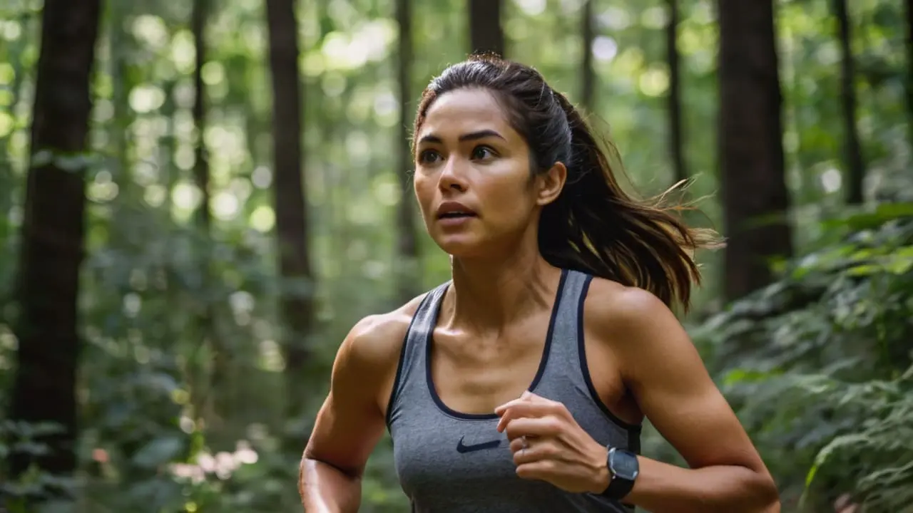 Person running outdoors to promote physical health and support digital wellness through offline activity