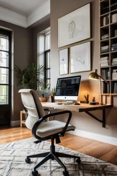 How to Create a Cozy Home Office in Small Spaces on a Budget Select a desk that fits your space without overwhelming it. Wall-mounted desks or foldable tables are excellent options for smaller areas.