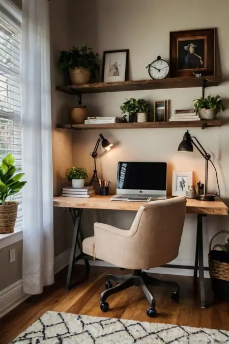 Create a cozy home office - small space Think you need a big room for a cozy home office? Think again. Discover genius small-space hacks to create your perfect work-from-home setup!