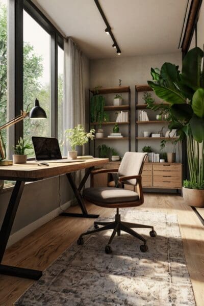 For those looking to bring a touch of nature into their workspace, a Rustic Reclaimed Wood Table offers a warm and inviting aesthetic. Made from salvaged wood, this table adds a sense of history and sustainability to your home office