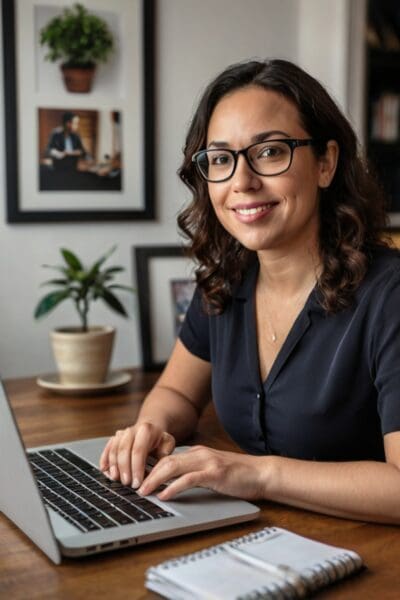 Job seekers networking online using a laptop to build career connections