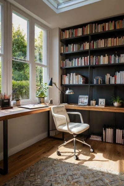 10 Minimalist Home Office Setups for Maximum Productivity Make the most of limited space with a compact corner desk. Choose multifunctional furniture like a desk with built-in storage to keep essentials within reach