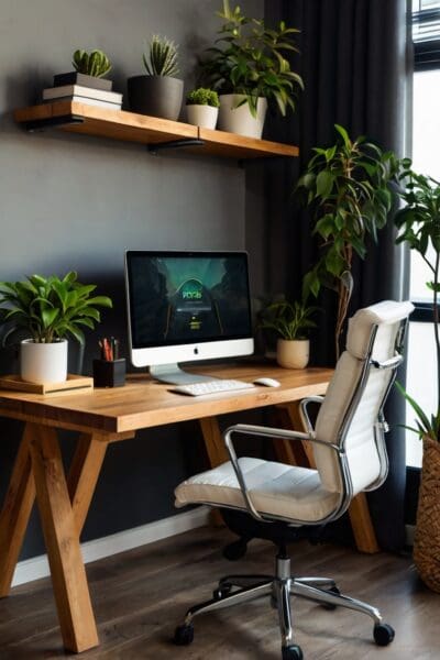 Small desks or shelves are perfect for compact plants like succulents or air plants.